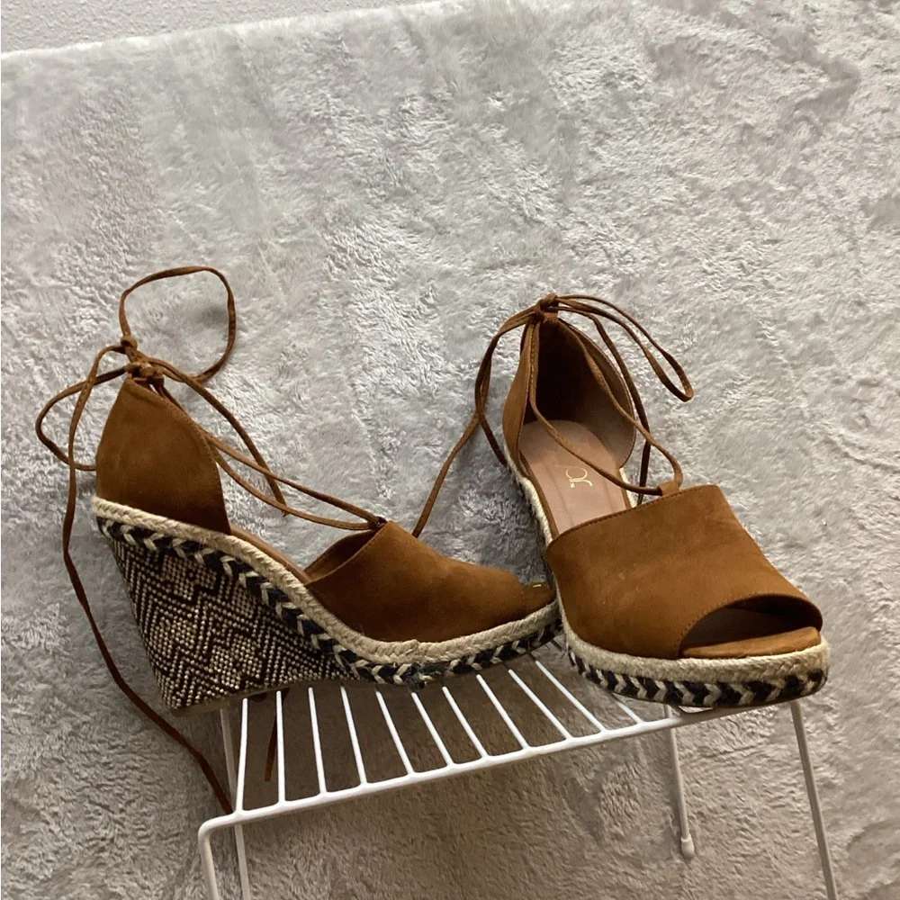 Sugar Tan Espadrille‎ Wedge Sandals